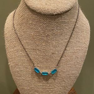 Silver Blue Glass Necklace